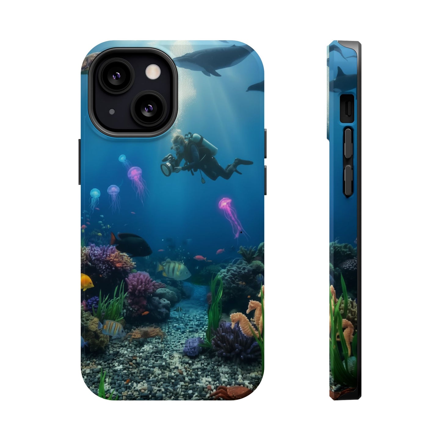 Underwater Diver Phone Case — Magnetic Impact‑Resistant Ocean Design