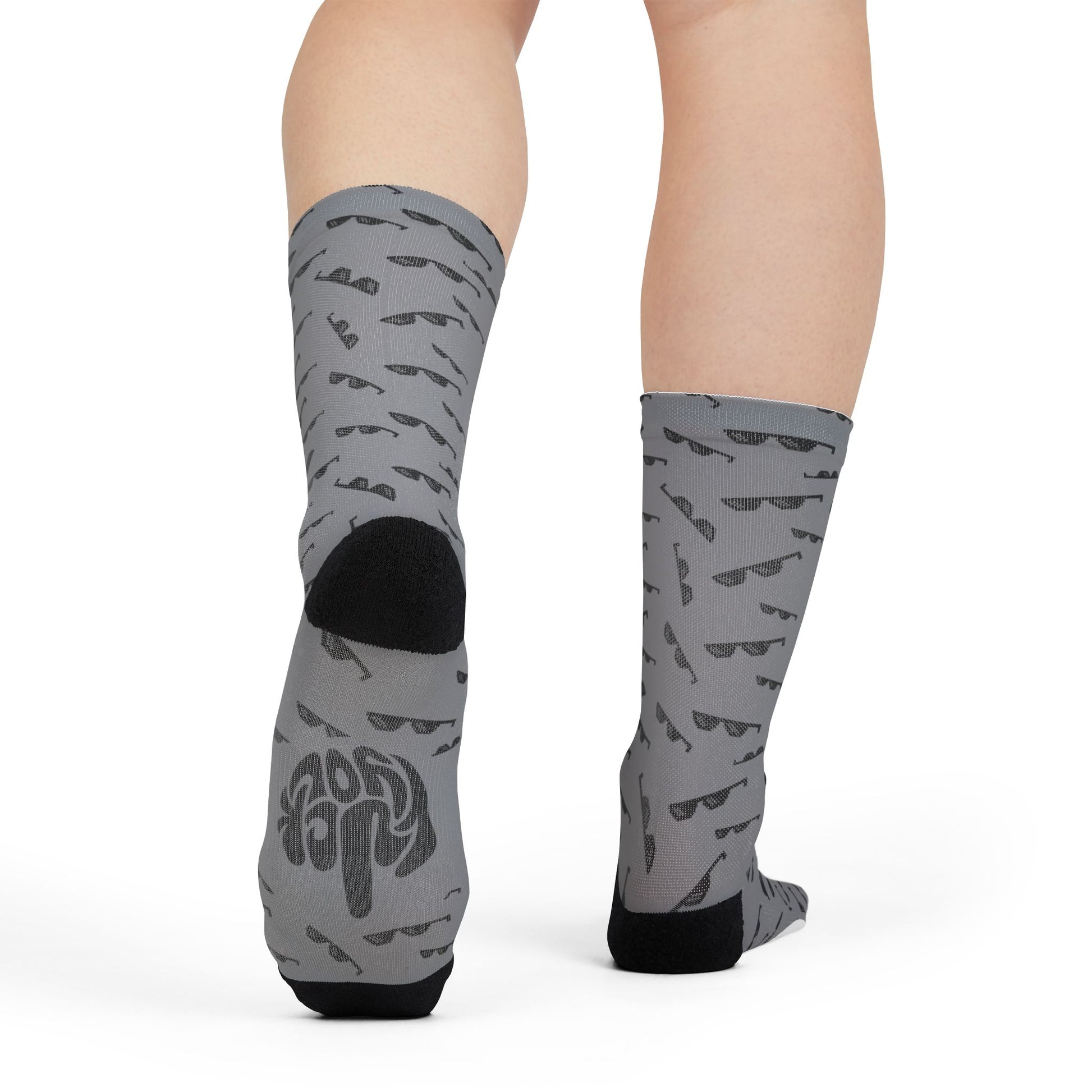Sublimation Crew Socks — Scattered Shades Pattern with 'fuck you' Dot - Ramshackle Shack