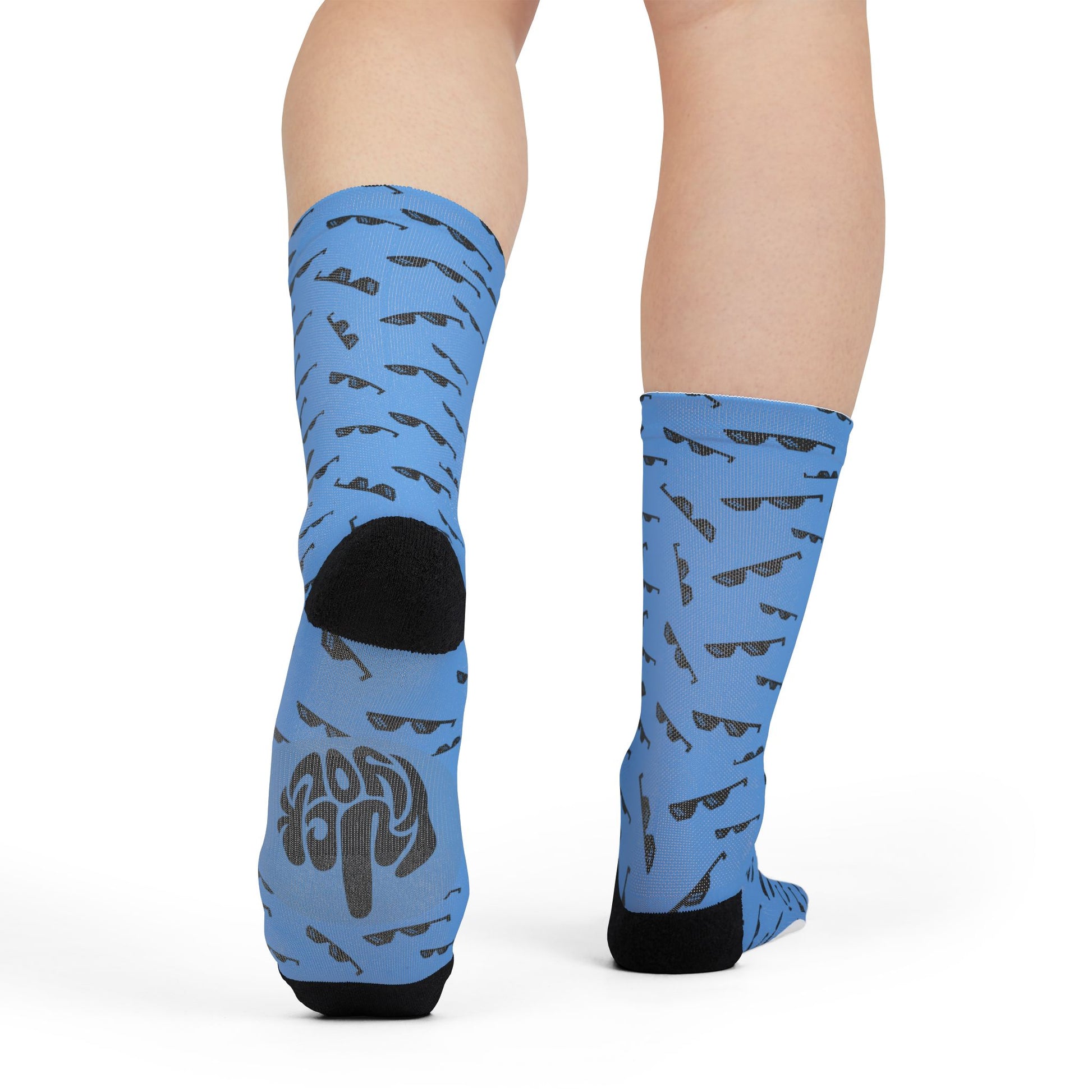 Sublimation Crew Socks — Scattered Shades Pattern with 'fuck you' Dot - Ramshackle Shack