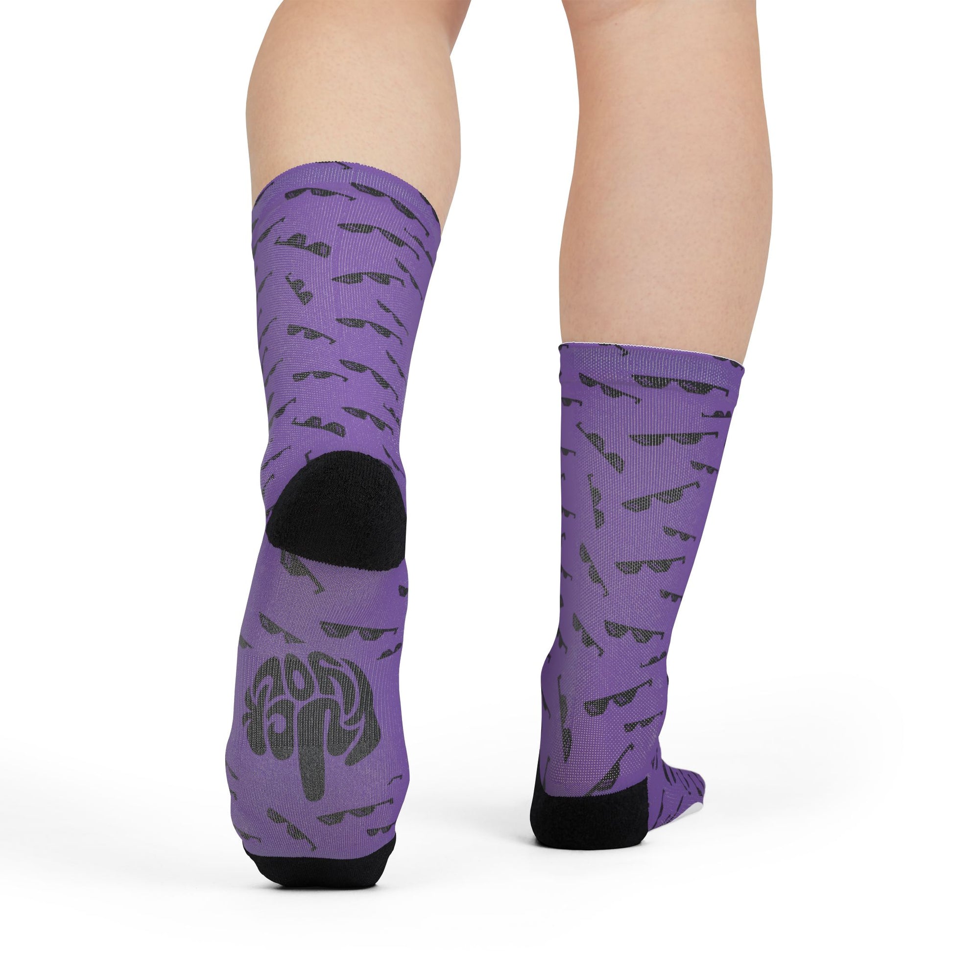 Sublimation Crew Socks — Scattered Shades Pattern with 'fuck you' Dot - Ramshackle Shack