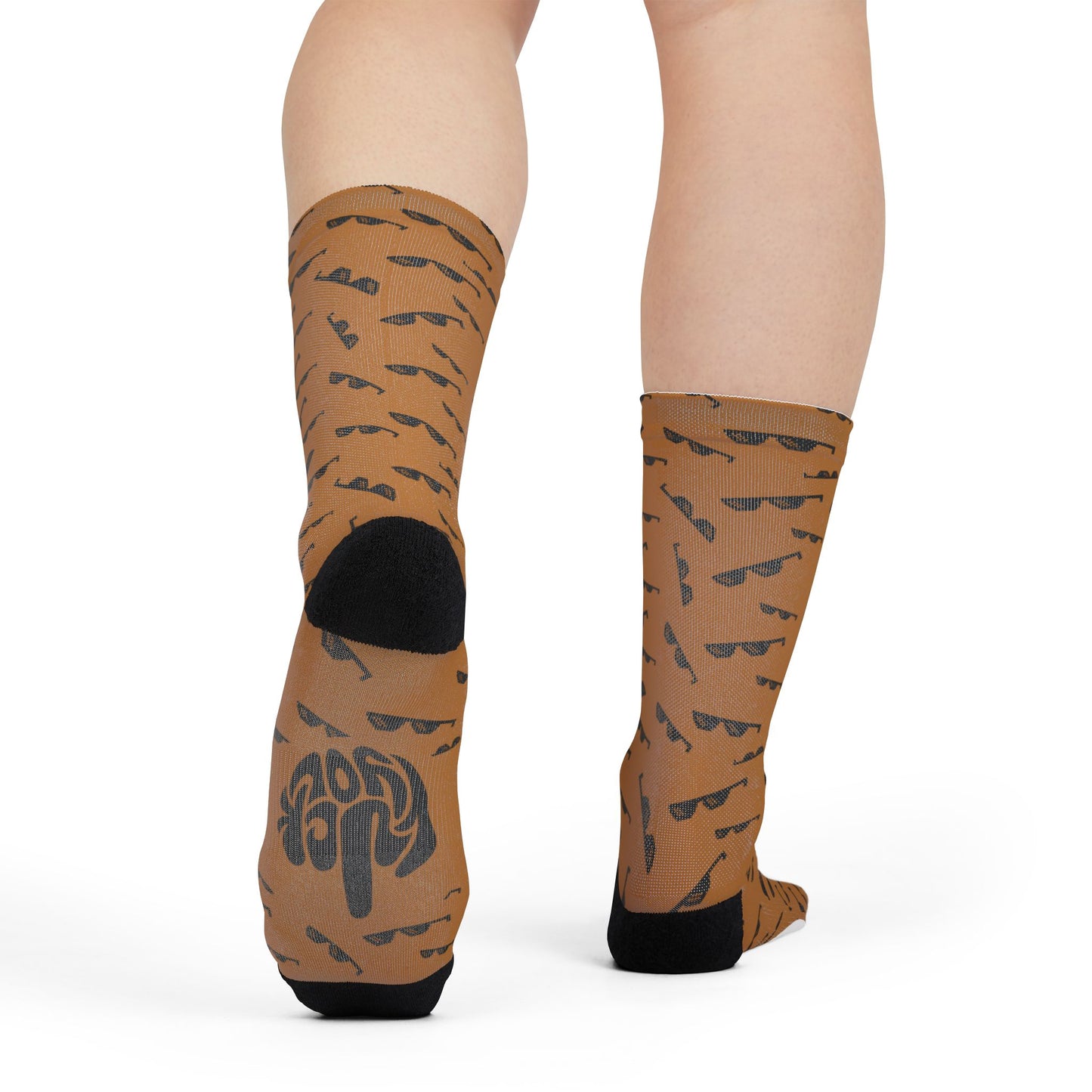 Sublimation Crew Socks — Scattered Shades Pattern with 'fuck you' Dot - Ramshackle Shack