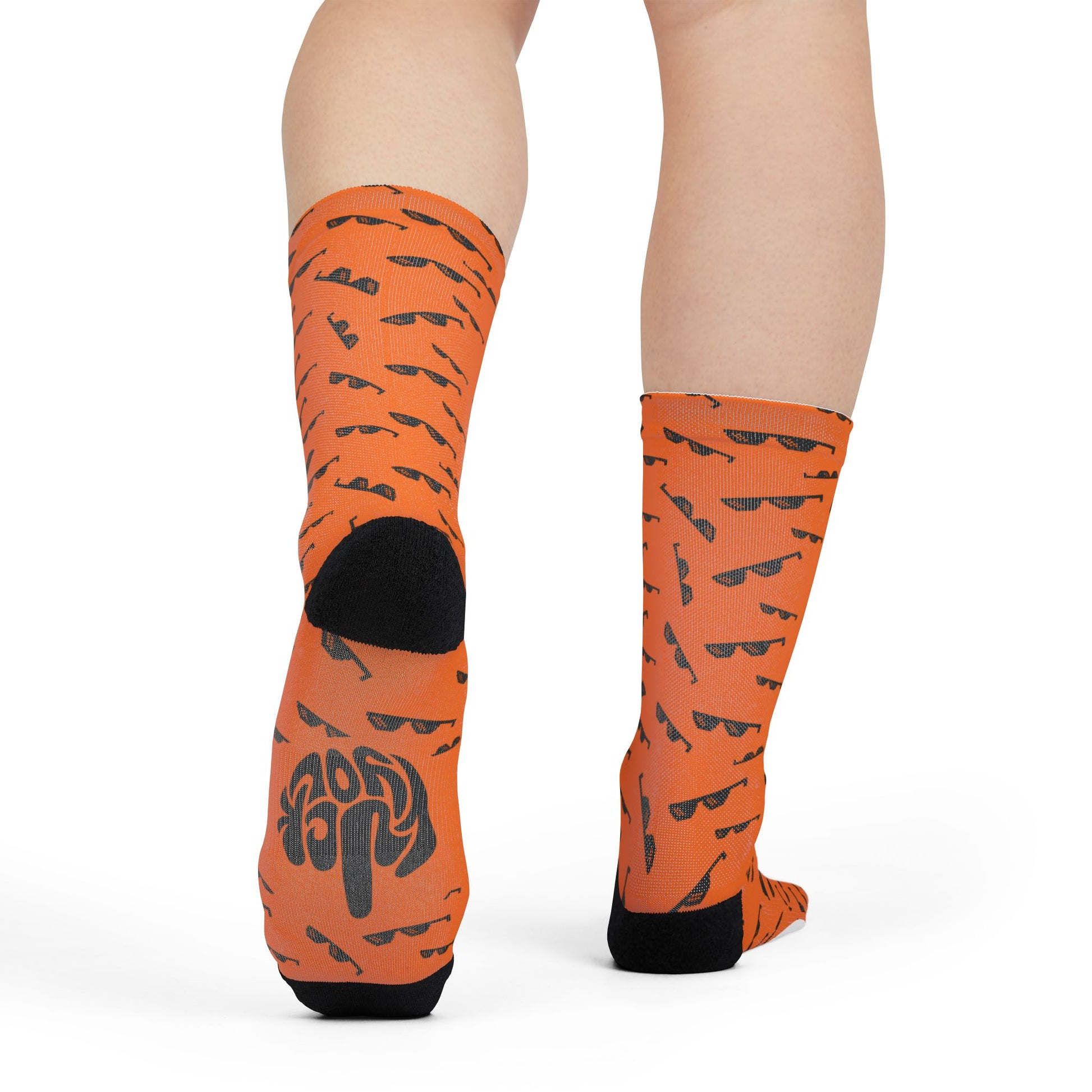 Sublimation Crew Socks — Scattered Shades Pattern with 'fuck you' Dot - Ramshackle Shack