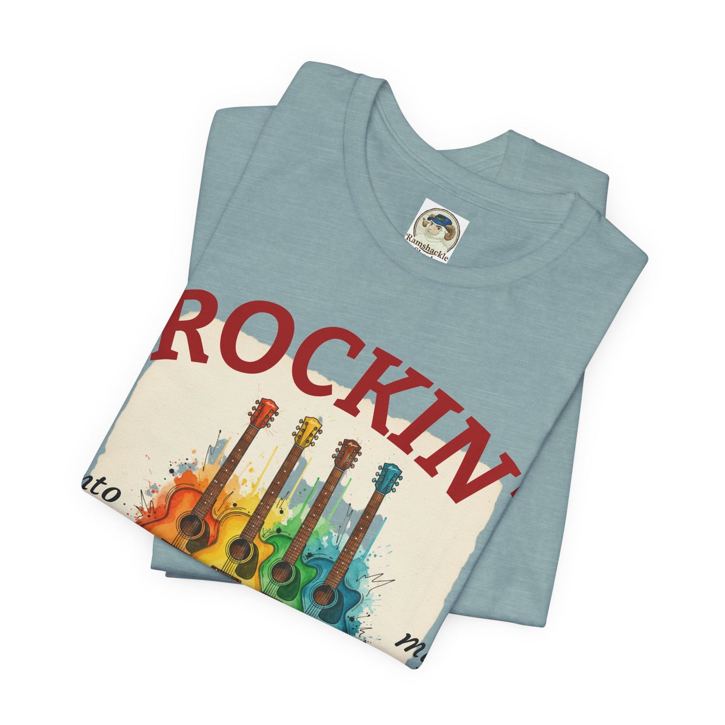 Watercolor Rainbow Guitars T Shirt  Acoustic Guitar Art Tee - Ramshackle Shack