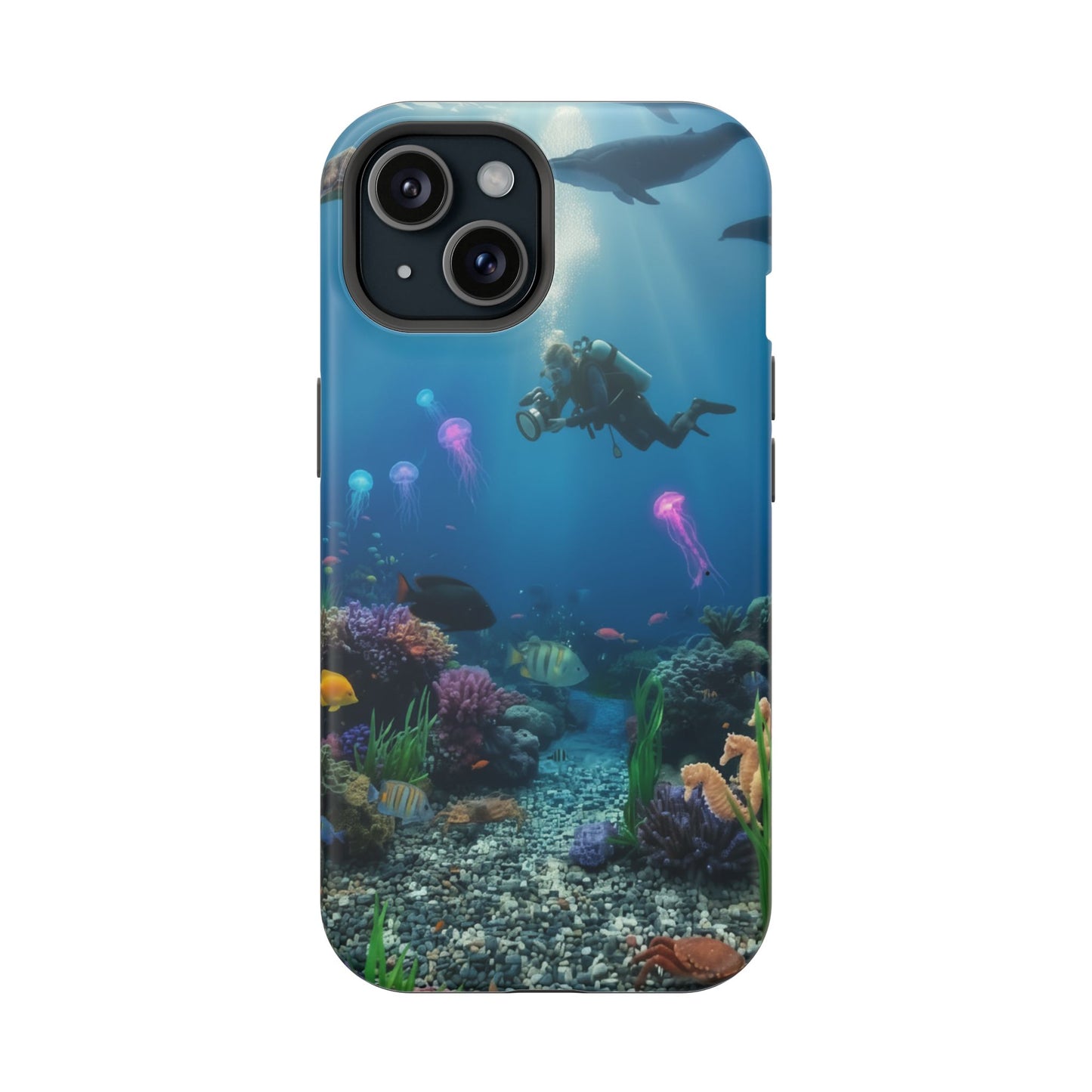 Underwater Diver Phone Case — Magnetic Impact‑Resistant Ocean Design