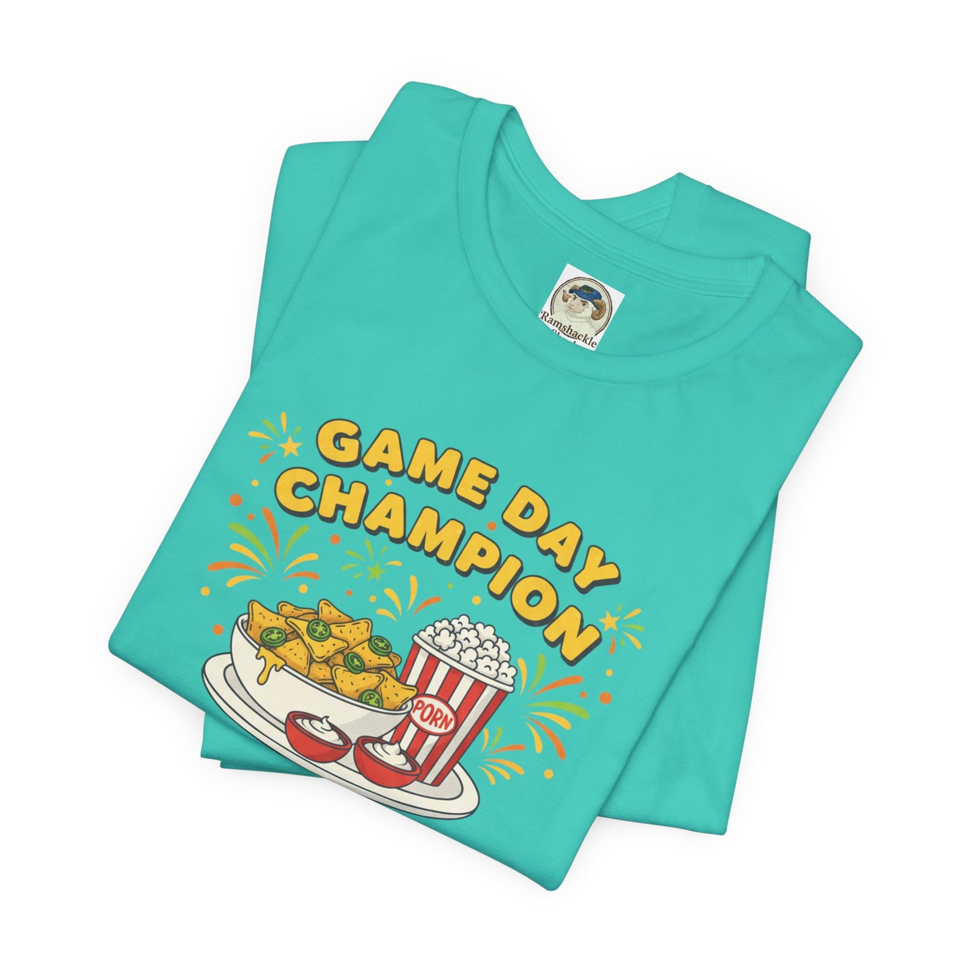 Game Day Champion Tee | Super Bowl Party, Game Day Humor - Ramshackle Shack
