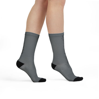 XOXO Rose crew socks with vibrant sublimated floral graphic design, all-over print, by Printify.