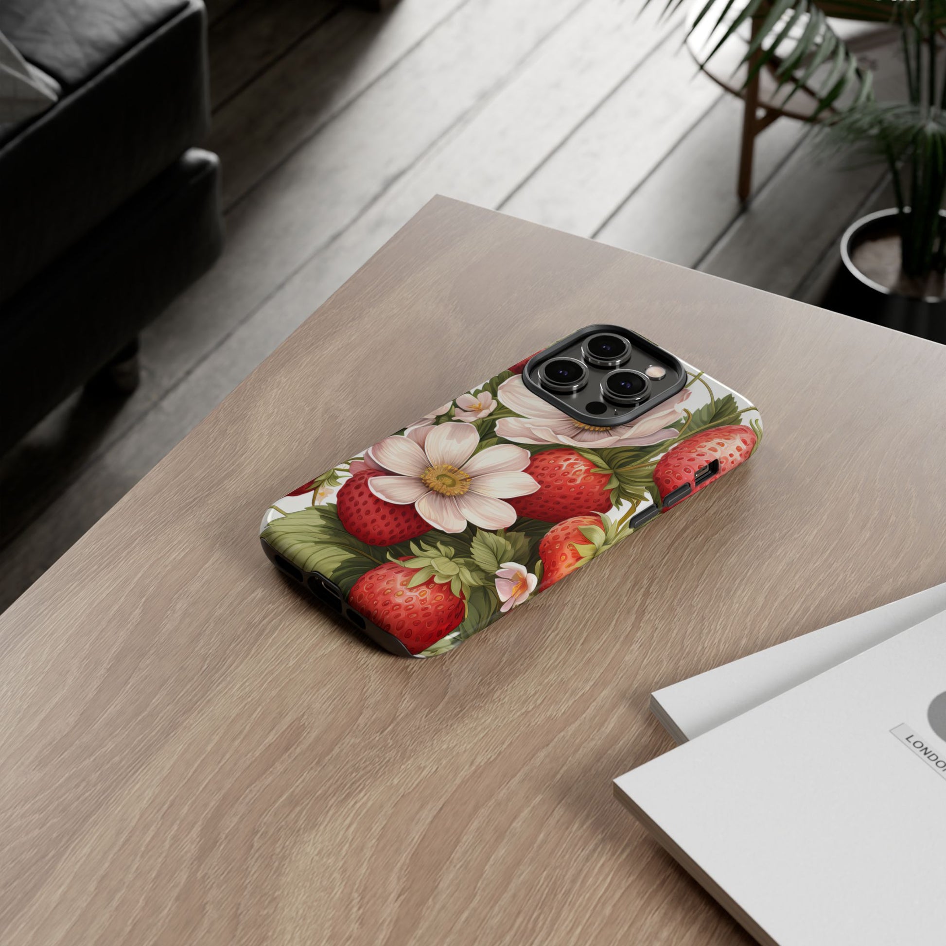 Strawberry Blossom Phone Case — Floral Protective Tough Case - Ramshackle Shack