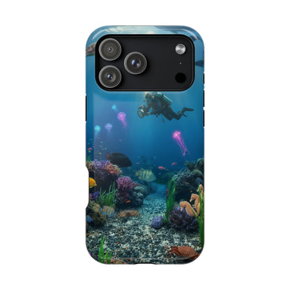 Underwater Diver Phone Case — Magnetic Impact‑Resistant Ocean Design