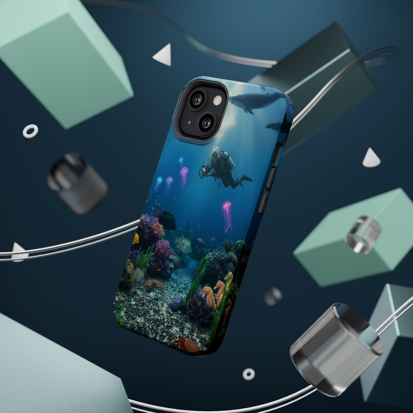 Underwater Diver Phone Case — Magnetic Impact‑Resistant Ocean Design