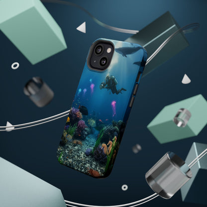 Underwater Diver Phone Case — Magnetic Impact‑Resistant Ocean Design