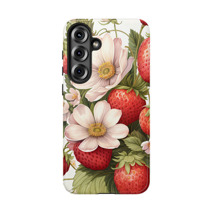 Strawberry Blossom Phone Case — Floral Protective Tough Case - Ramshackle Shack