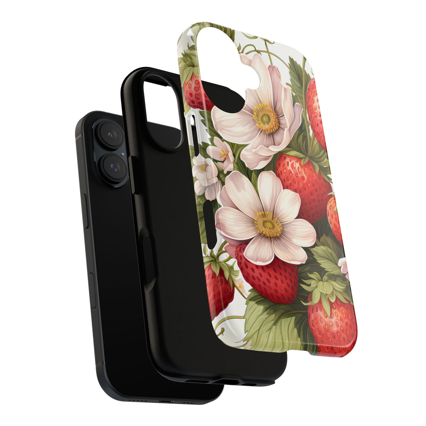 Strawberry Blossom Phone Case — Floral Protective Tough Case - Ramshackle Shack
