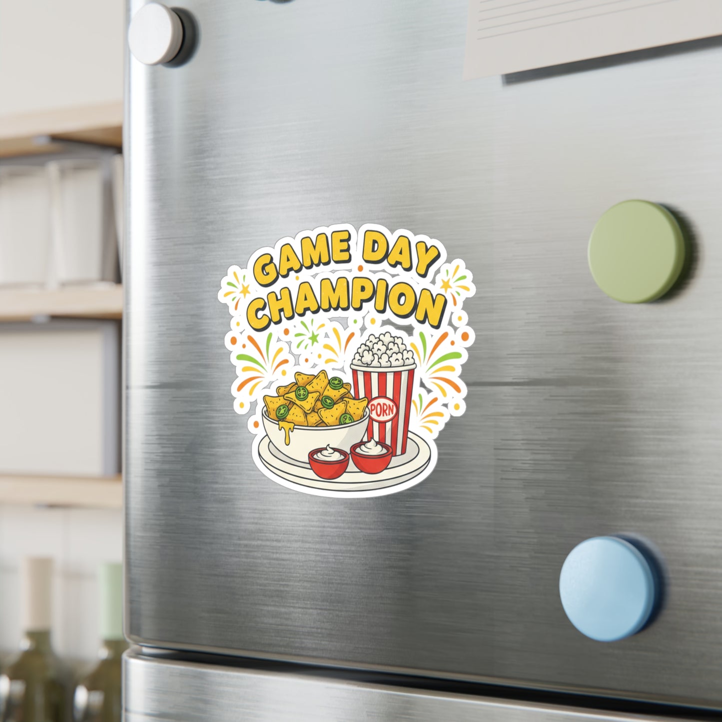 Game Day Champion Sticker | Super Bowl Party, Game Day Humor - Ramshackle Shack