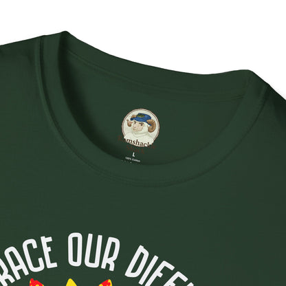 Autism Awareness T-Shirt — "Embrace Our Difference" Puzzle Heart Design - Ramshackle Shack