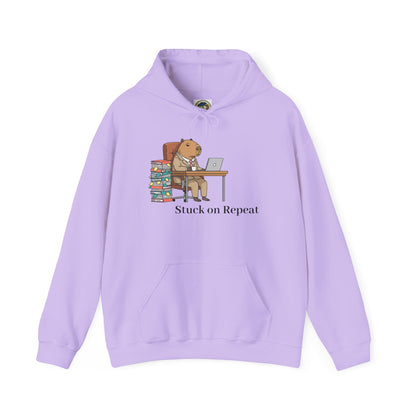 Capybara in suit printed hoodie by Printify featuring a cute capybara character on a comfortable casual hoodie.