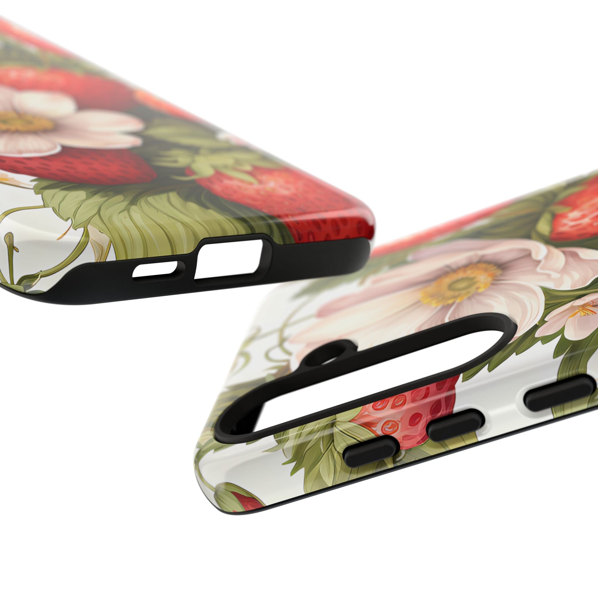Strawberry Blossom Phone Case — Floral Protective Tough Case - Ramshackle Shack