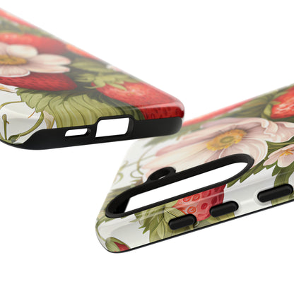 Strawberry Blossom Phone Case — Floral Protective Tough Case - Ramshackle Shack