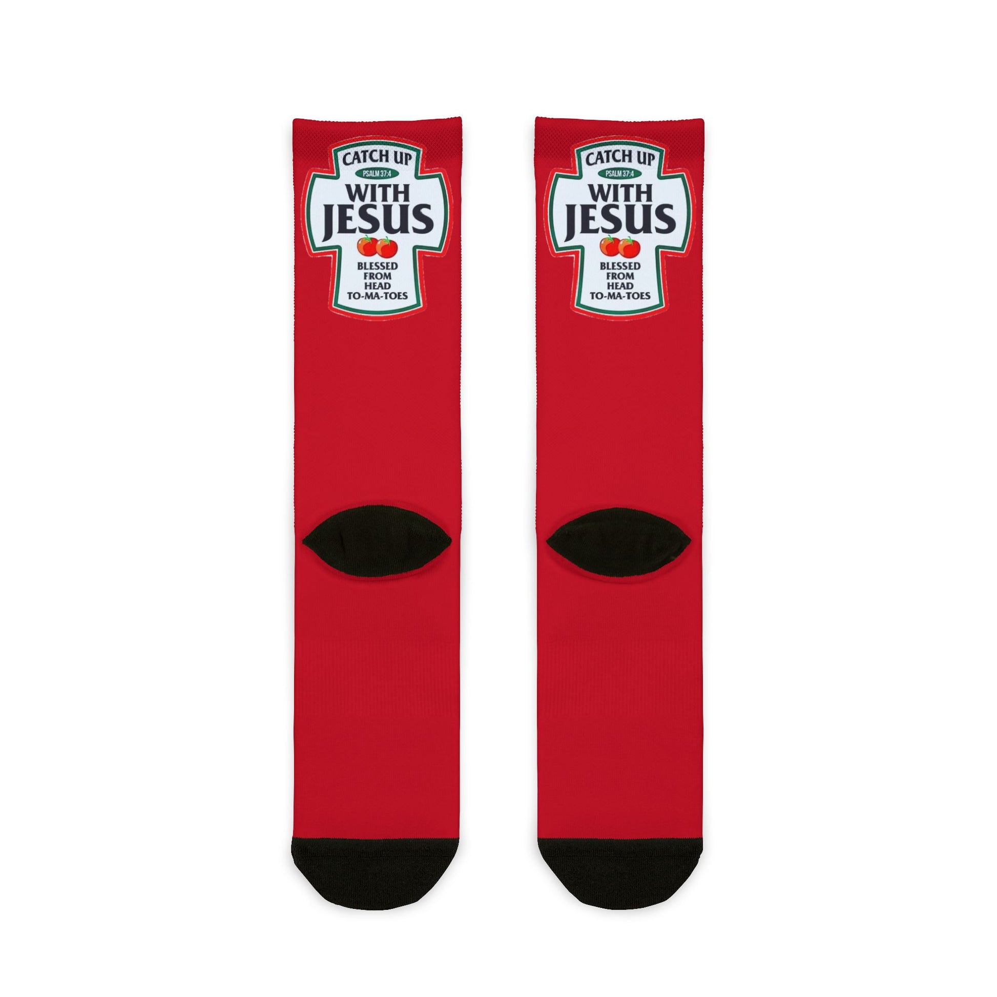 Catch Up with Jesus Ketchup Bottle Crew Socks - Ramshackle Shack