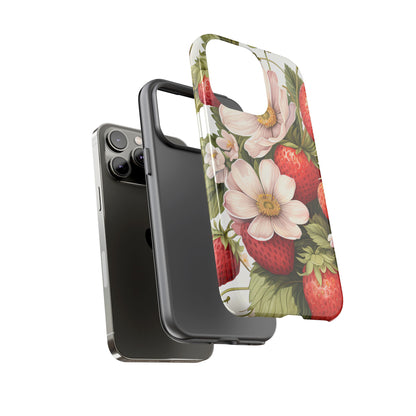 Strawberry Blossom Phone Case — Floral Protective Tough Case - Ramshackle Shack