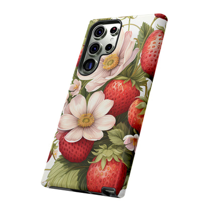 Strawberry Blossom Phone Case — Floral Protective Tough Case - Ramshackle Shack