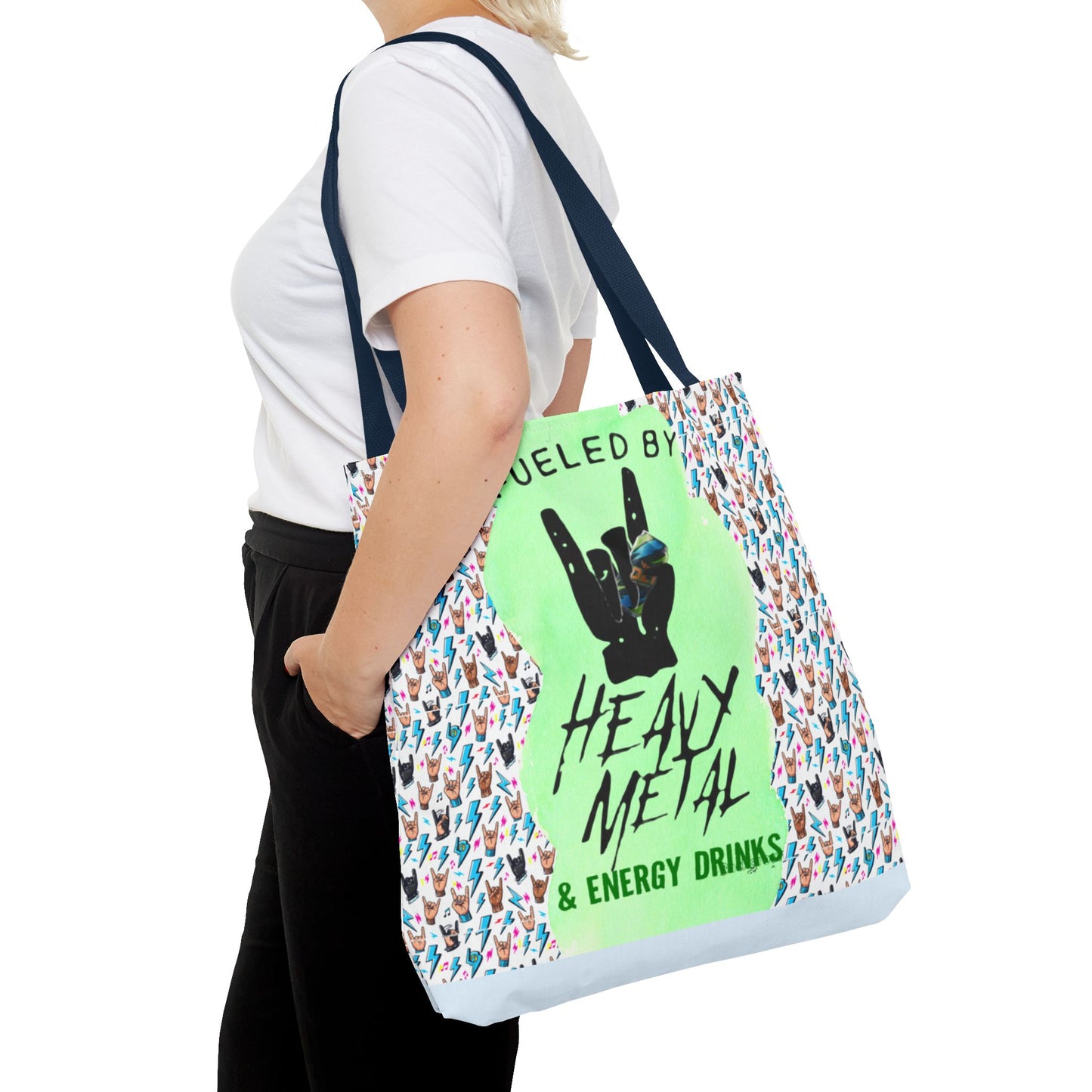 Heavy Metal & Energy Drinks Tote Bag — Neon Rock Energy Design - Ramshackle Shack