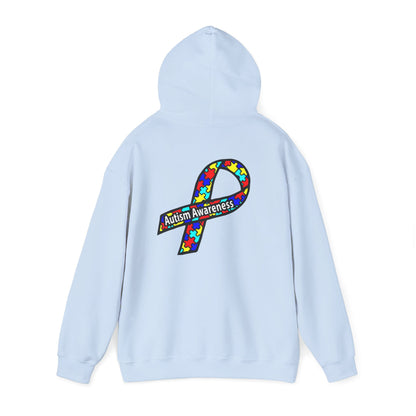 Autism Awareness Hoodie — "Live, Love, Accept" Heartbeat Puzzle-Rainbow - Ramshackle Shack