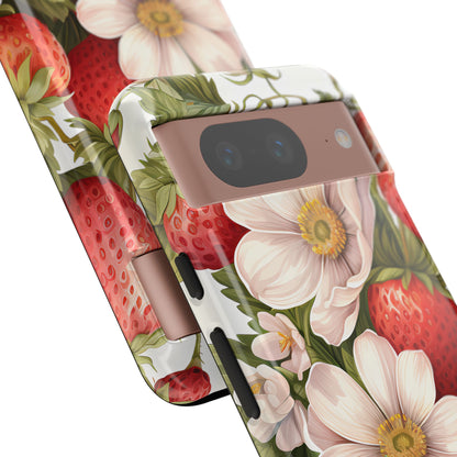 Strawberry Blossom Phone Case — Floral Protective Tough Case - Ramshackle Shack