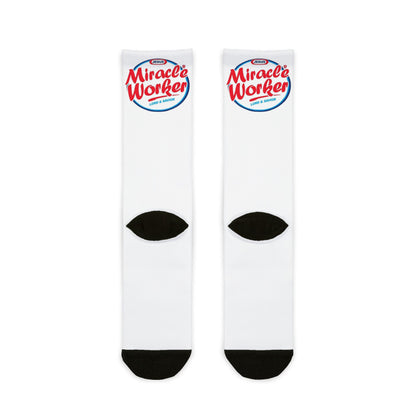 Jesus Miracle Worker Crew Socks — 'Lord & Savior' Sublimation Socks - Ramshackle Shack