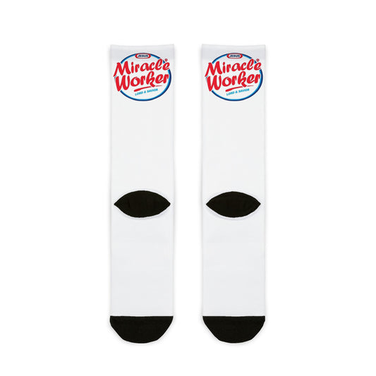 Jesus Miracle Worker Crew Socks — 'Lord & Savior' Sublimation Socks - Ramshackle Shack
