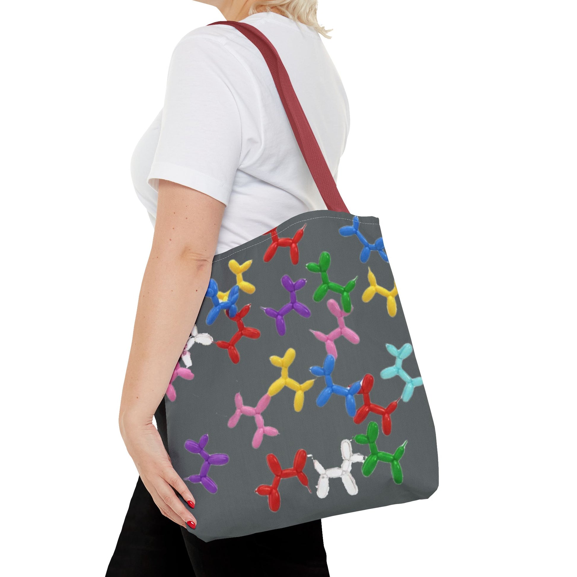 Balloon Dog Pattern Tote Bag – Colorful Pop Art Reusable Shopper - Ramshackle Shack