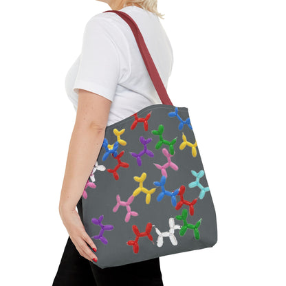 Balloon Dog Pattern Tote Bag – Colorful Pop Art Reusable Shopper - Ramshackle Shack
