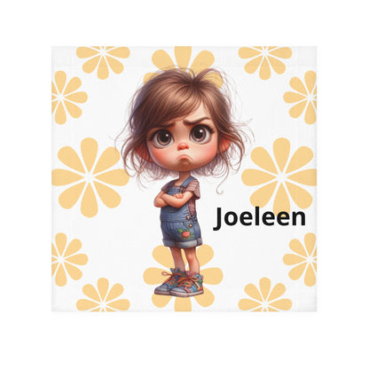 Personalized Face Towel — Pouting Girl with Large Yellow Flower Background - Ramshackle Shack