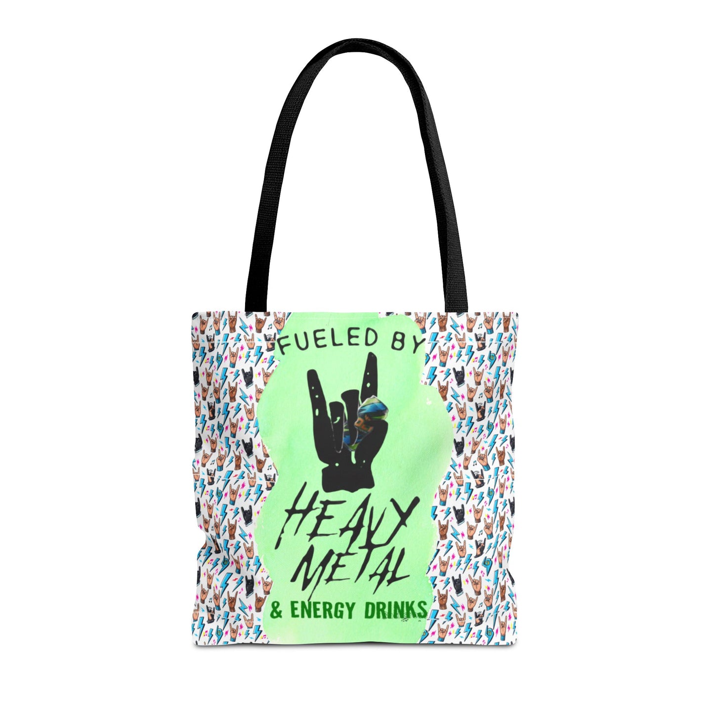 Heavy Metal & Energy Drinks Tote Bag — Neon Rock Energy Design - Ramshackle Shack