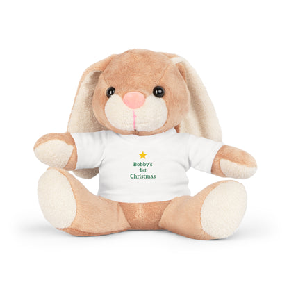 Personalized Teddy Bear with T-Shirt — Baby’s First Christmas Gift - Ramshackle Shack