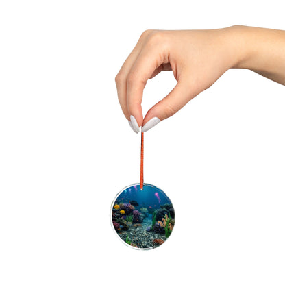 Ocean Suncatcher Glass Ornament — Photorealistic Underwater Design