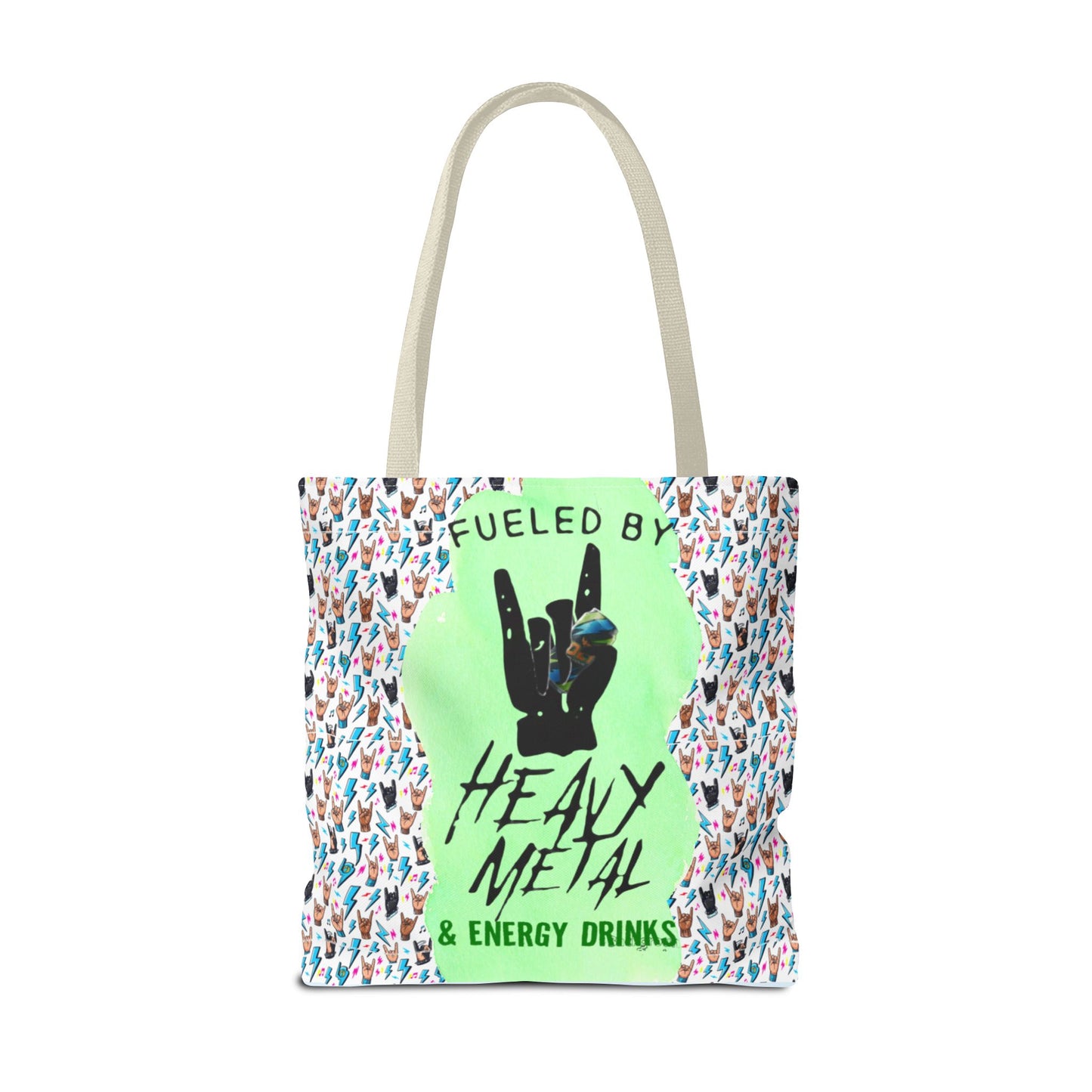 Heavy Metal & Energy Drinks Tote Bag — Neon Rock Energy Design - Ramshackle Shack