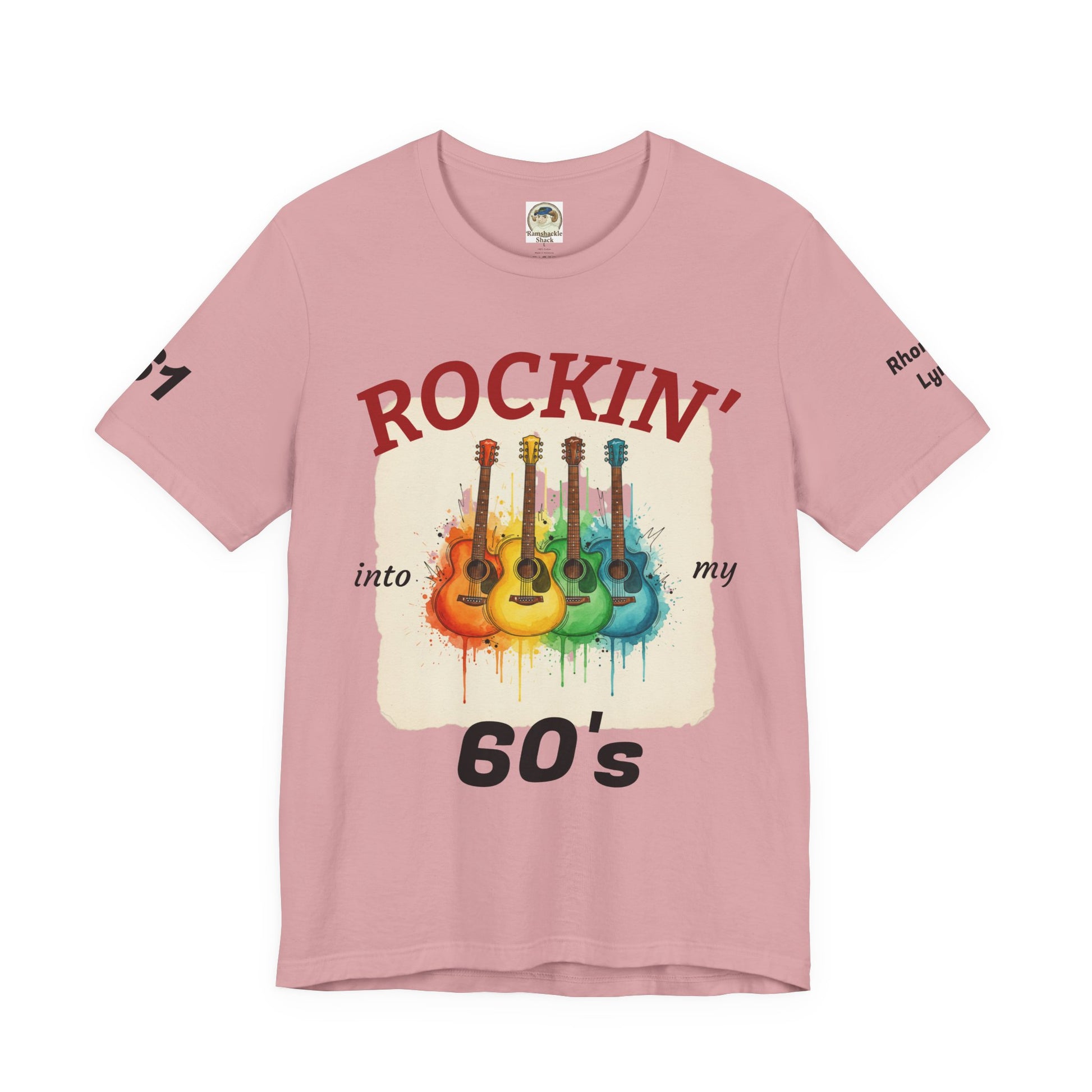 Watercolor Rainbow Guitars T Shirt  Acoustic Guitar Art Tee - Ramshackle Shack