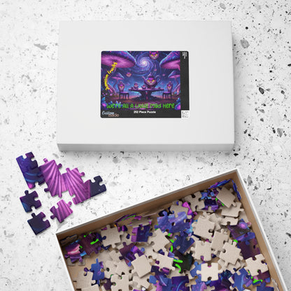 Customizable Puzzle — Psychedelic Mushroom Garden Tea Party with Cheshire Cats (110–1014 pcs) - Ramshackle Shack