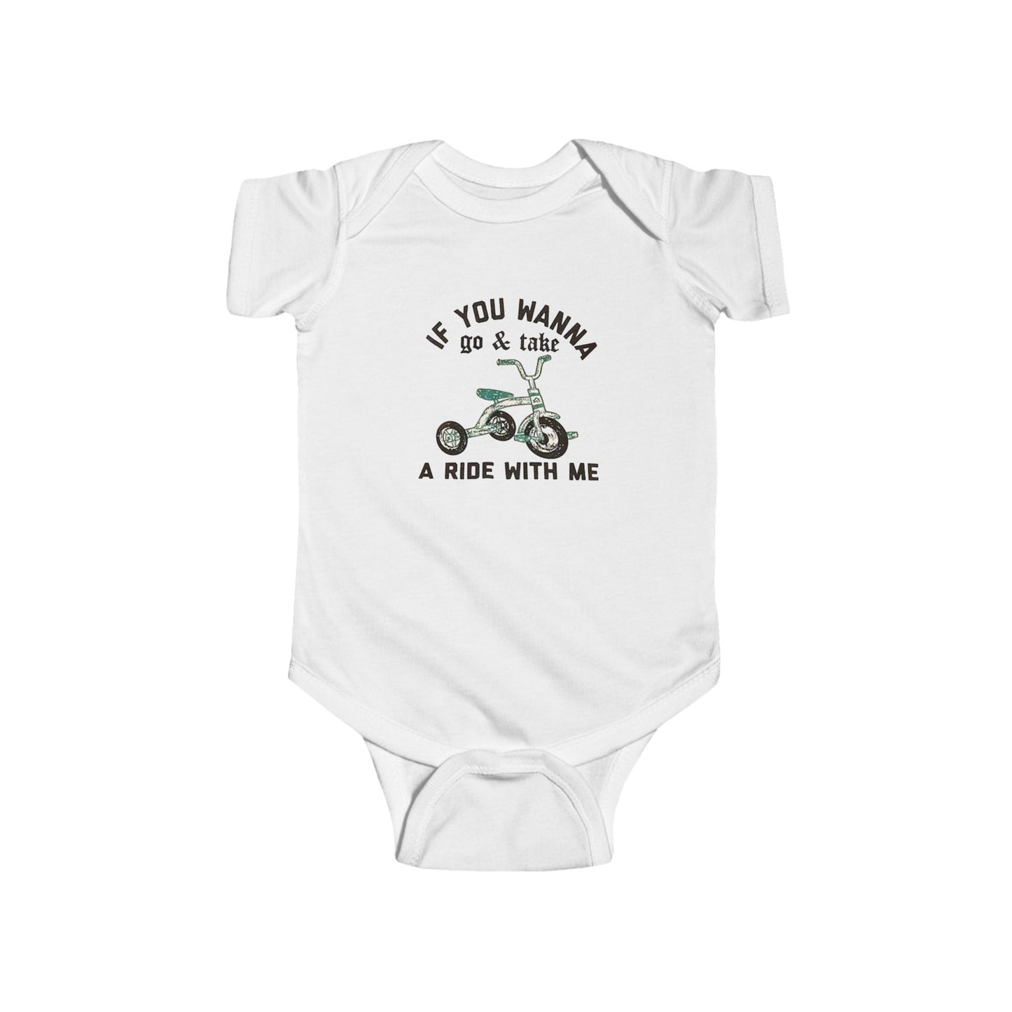 Funny Baby Bodysuit POOP! There it is & Tricycle Ride Graphic Infant Onesie - Ramshackle Shack