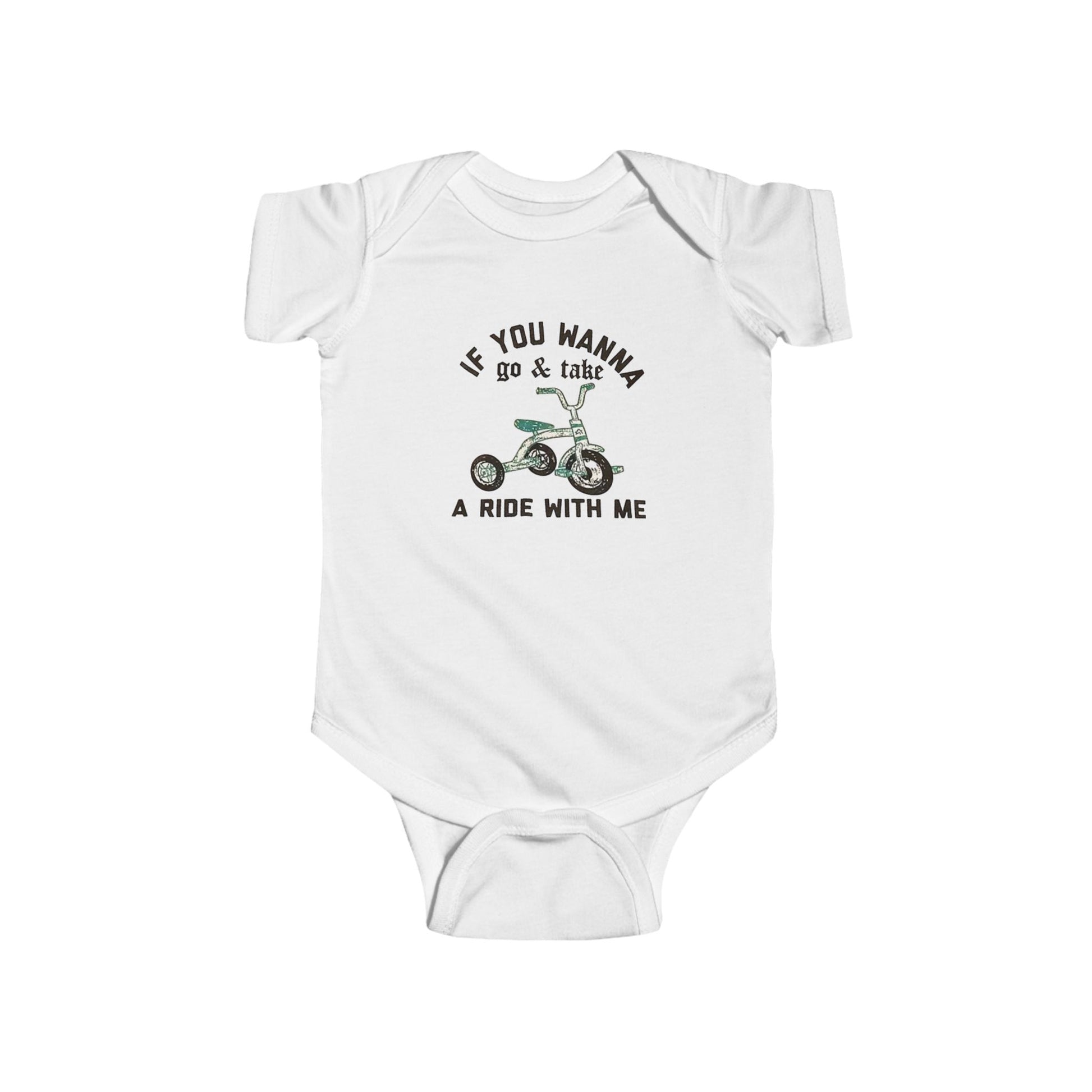 Funny Baby Bodysuit POOP! There it is & Tricycle Ride Graphic Infant Onesie - Ramshackle Shack