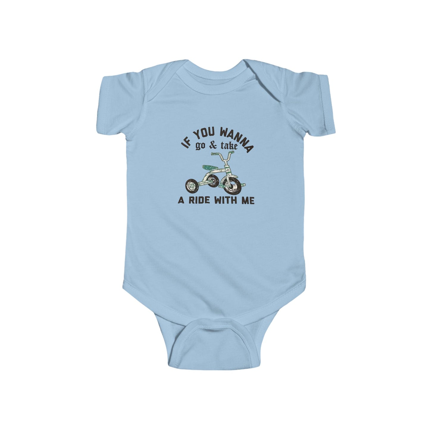 Funny Baby Bodysuit POOP! There it is & Tricycle Ride Graphic Infant Onesie - Ramshackle Shack