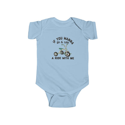 Funny Baby Bodysuit POOP! There it is & Tricycle Ride Graphic Infant Onesie - Ramshackle Shack
