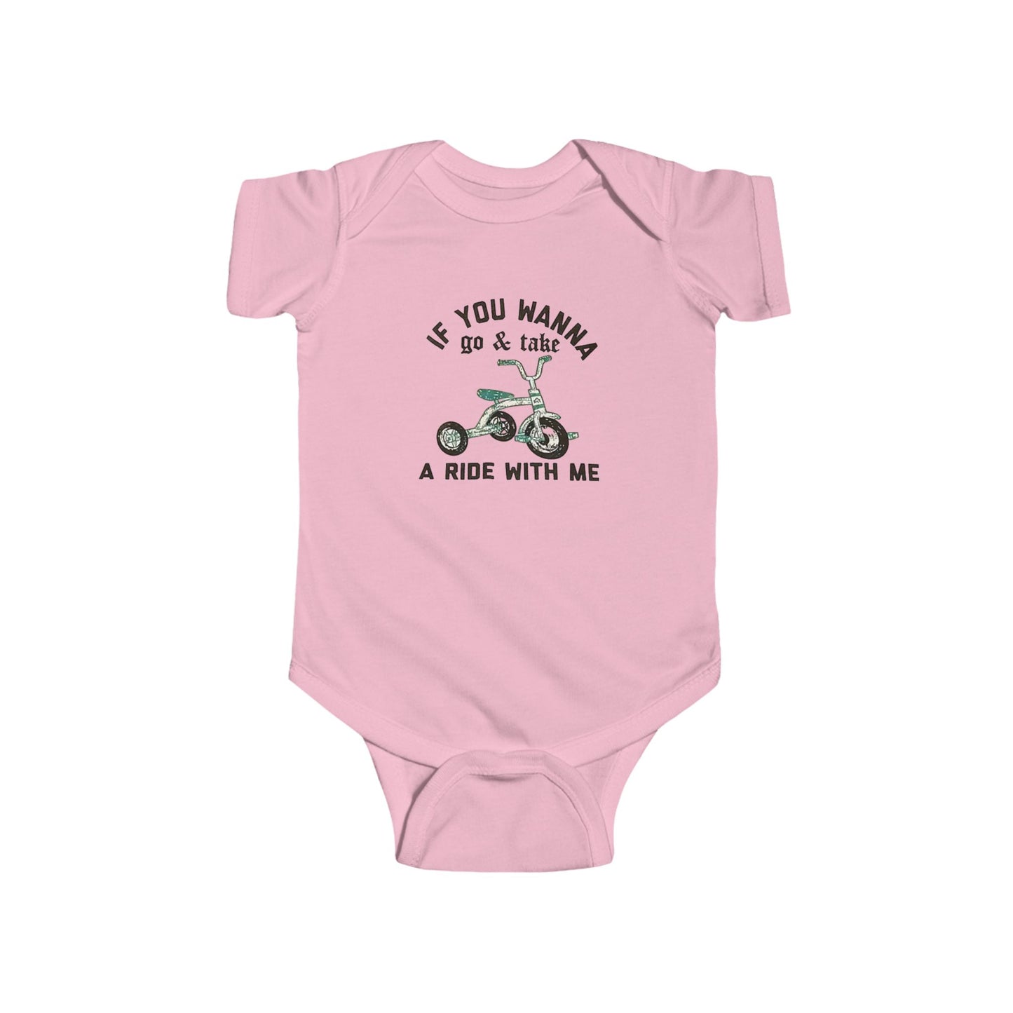 Funny Baby Bodysuit POOP! There it is & Tricycle Ride Graphic Infant Onesie - Ramshackle Shack