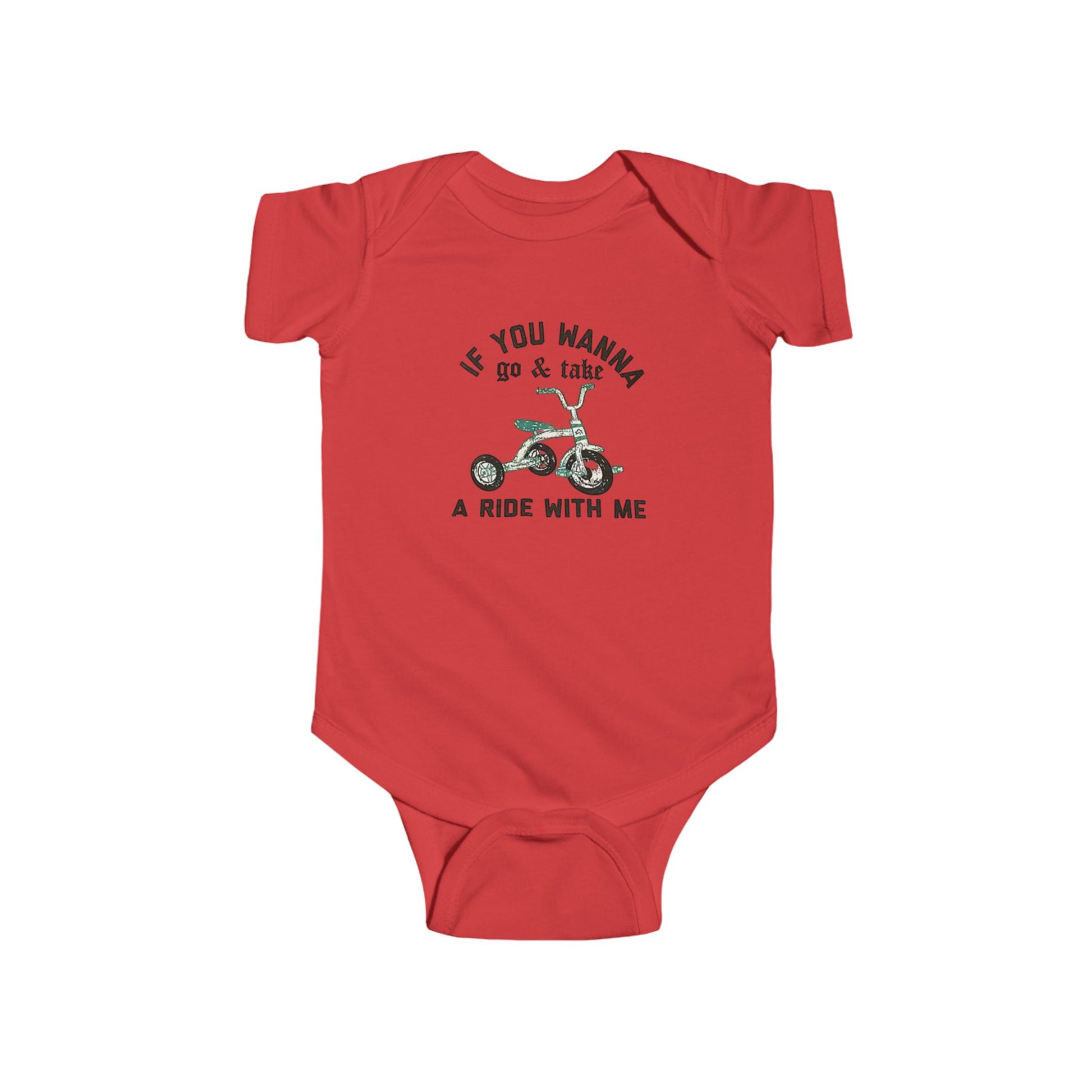 Funny Baby Bodysuit POOP! There it is & Tricycle Ride Graphic Infant Onesie - Ramshackle Shack