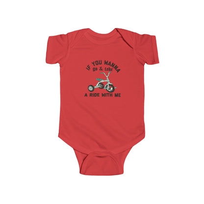 Funny Baby Bodysuit POOP! There it is & Tricycle Ride Graphic Infant Onesie - Ramshackle Shack
