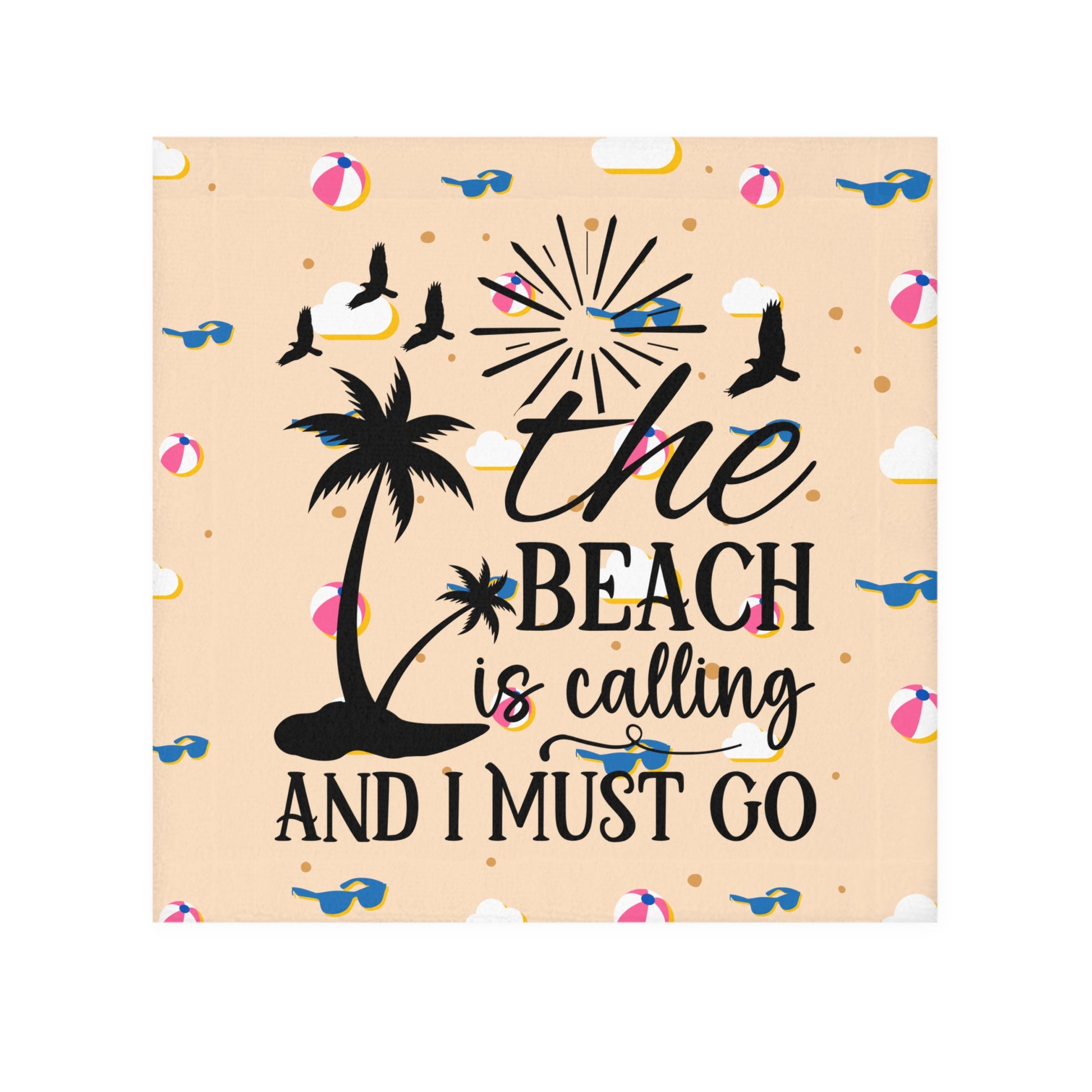 Beach Is Calling Face Towel — Sunglasses & Beach Ball Design - Ramshackle Shack