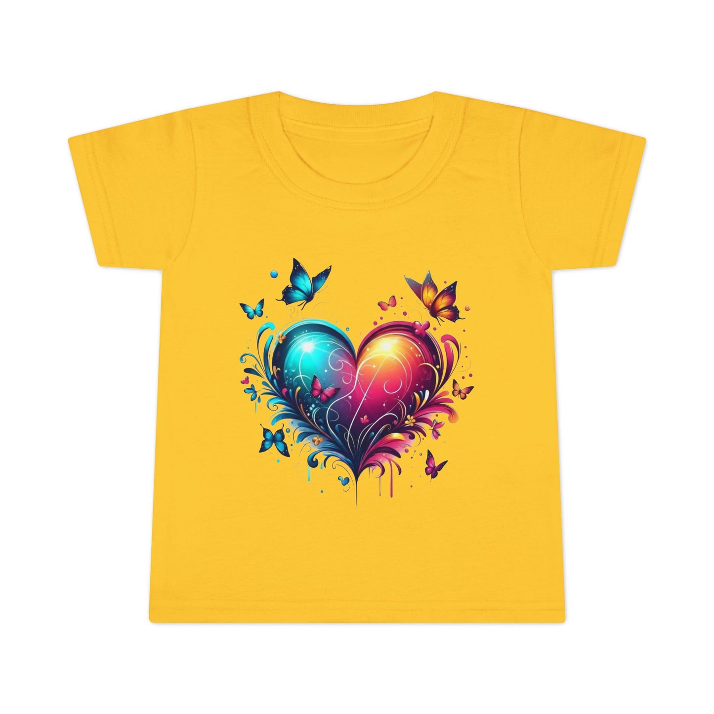 Colorful Heart & Butterflies Graphic Toddler Tee - Ramshackle Shack