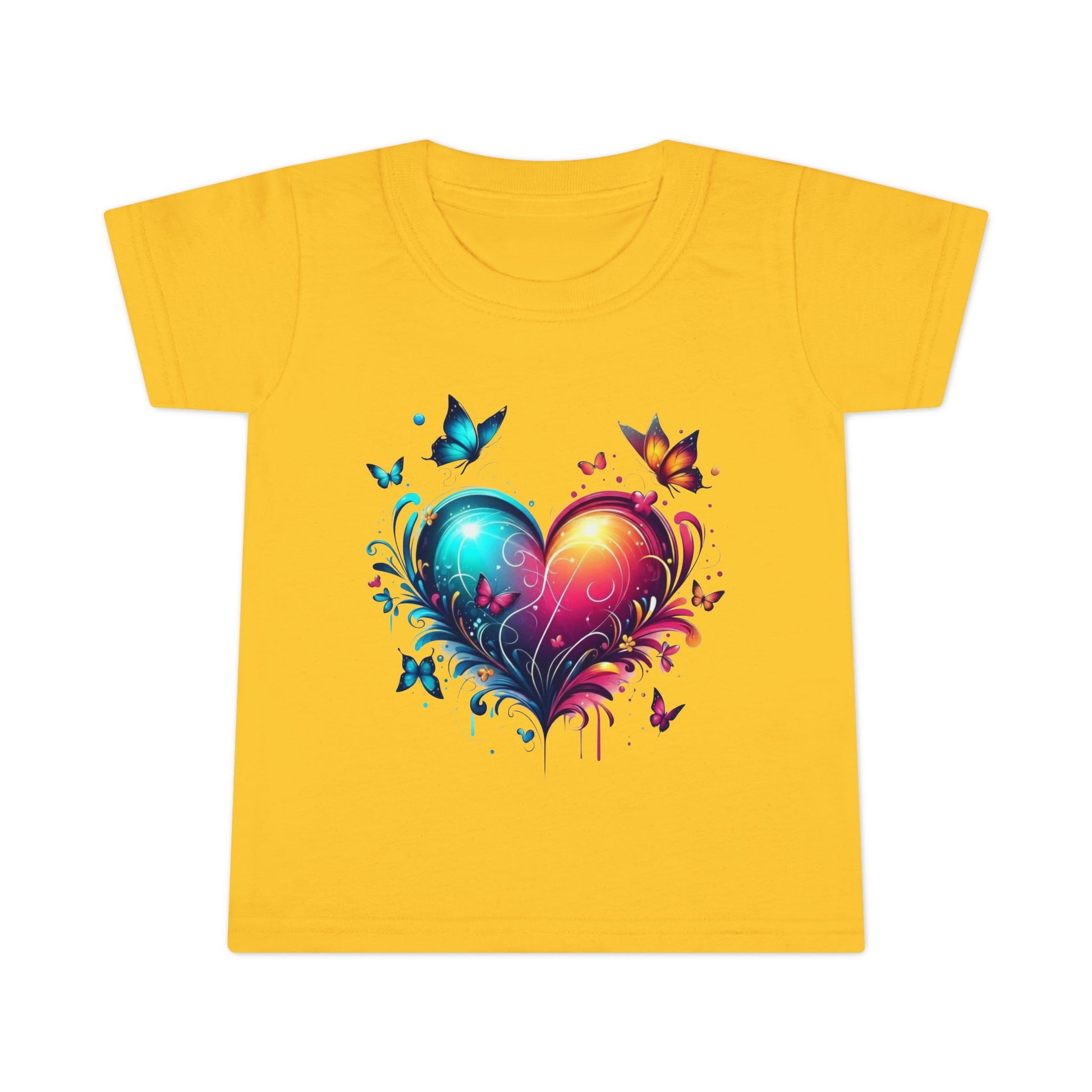Colorful Heart & Butterflies Graphic Toddler Tee - Ramshackle Shack