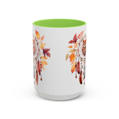 Autumn Owl Dreamcatcher Mug — Fall Leaves Coffee Cup (11oz & 15oz) - Ramshackle Shack
