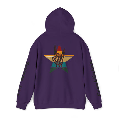Rockin' Into My [70's] Hooded Sweatshirt — Custom Name & Age Guitar Birthday Design - Ramshackle Shack